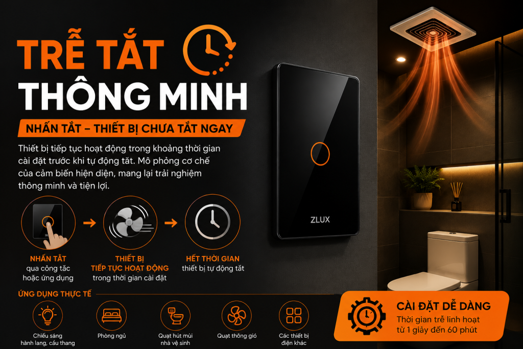 Trễ tắt thông minh – Khi công tắc có thể mô phỏng cảm biến hiện diện